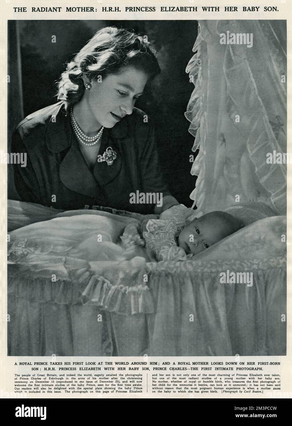 Princess Elizabeth (future Queen Elizabeth II), with her eldest child ...