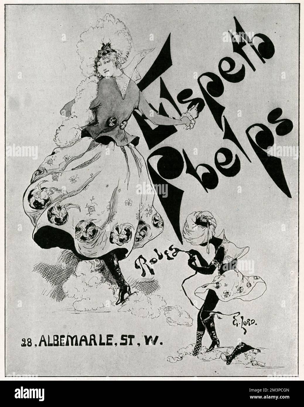 Advertisement for Elspeth Phelps of Albemarle St, London.  Phelps was one of the leading purveyors of fine lady's fashions in London during the First World War and 1920s.  She worked with the notorious designer Reggie le Veulle.  Her business later merged with the couturier Paquin.      1917 Stock Photo