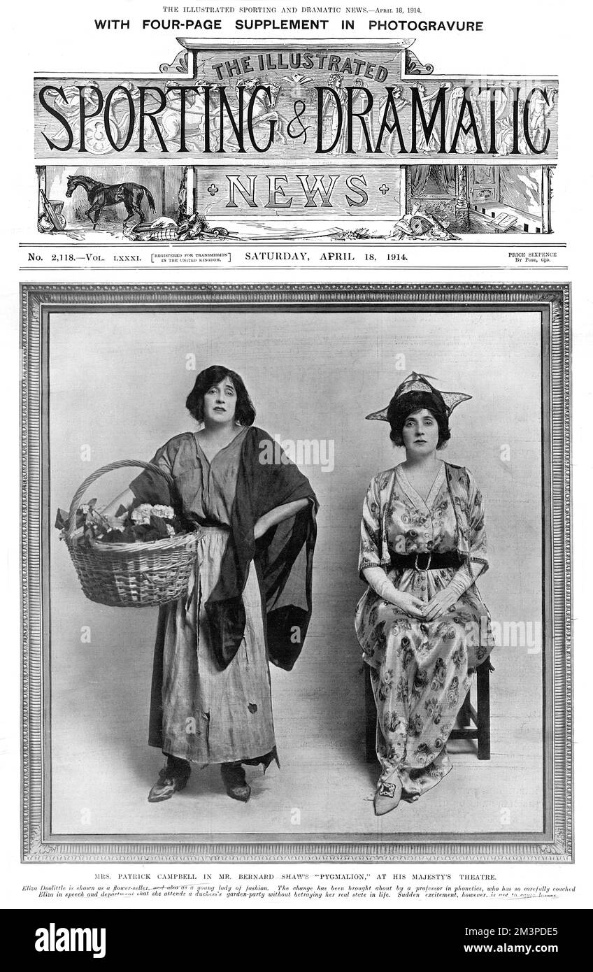 Premiere of Pygmalion in London, 1914 Stock Photo