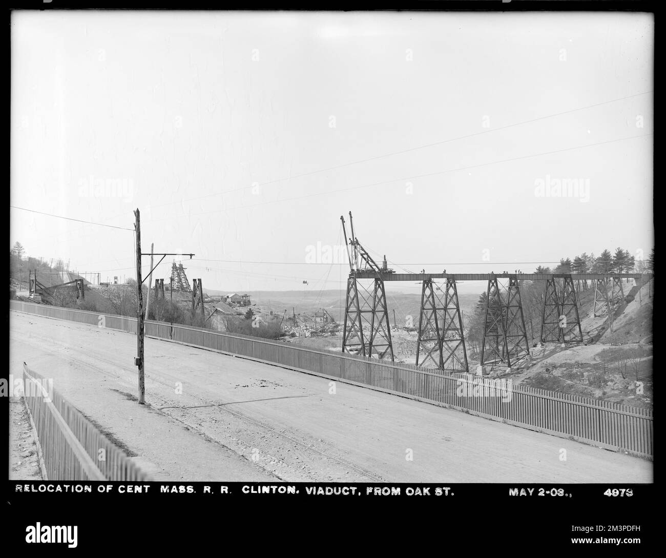 Relocation Central Massachusetts Railroad, viaduct, from Oak Street