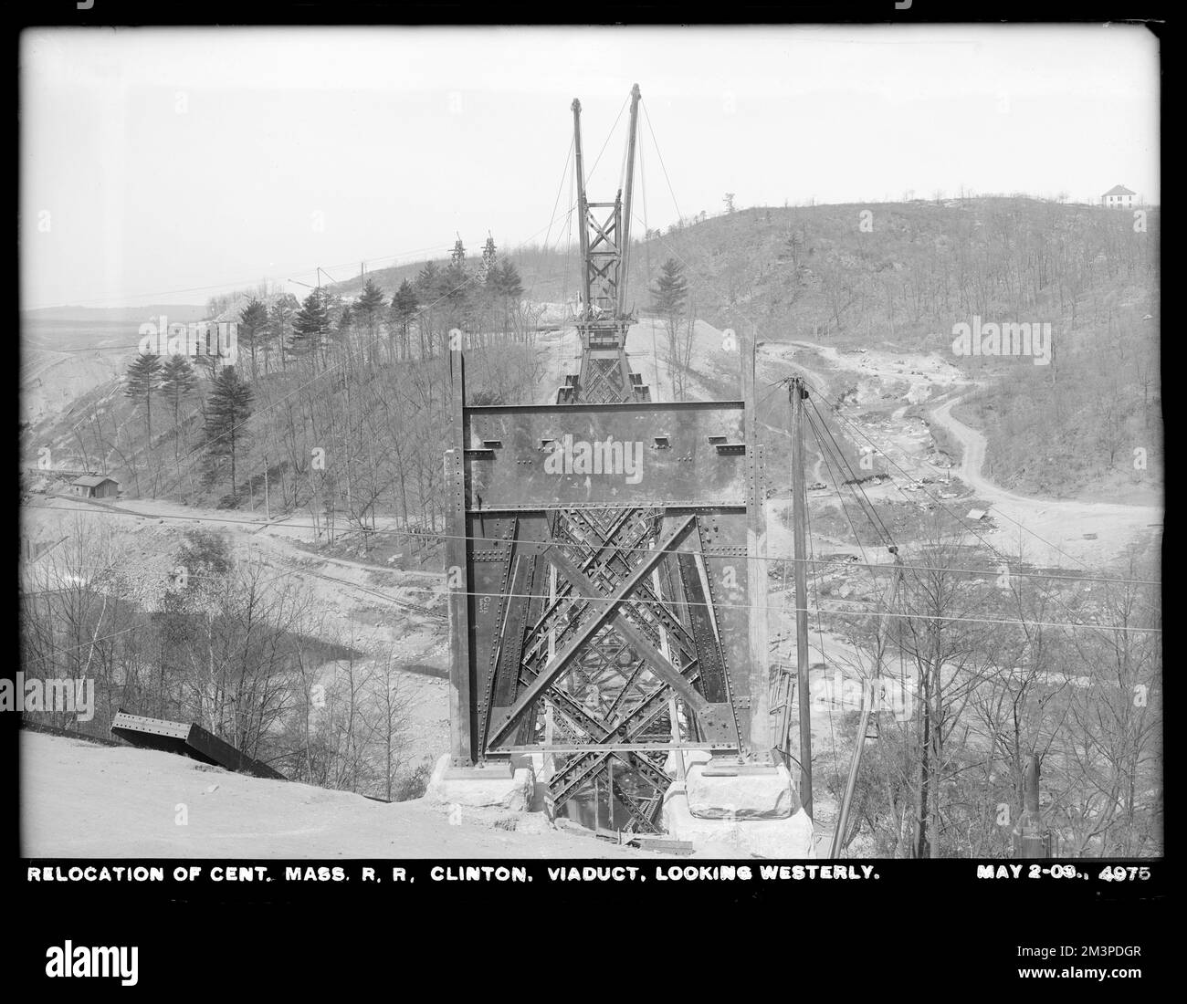 Relocation Central Massachusetts Railroad, viaduct, looking westerly