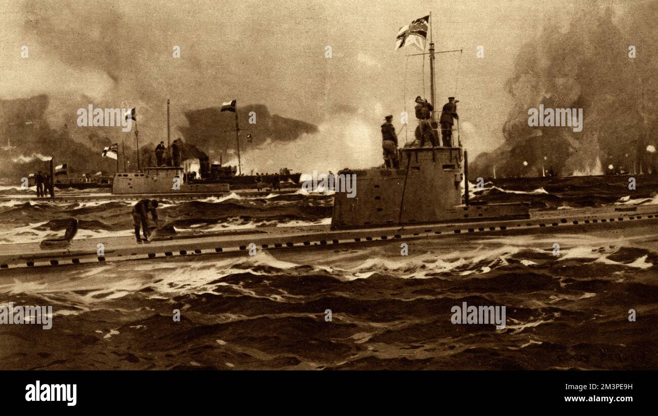 WW1 - U-Boats attack, Varna in Bulgaria, 27th October 1915 Stock Photo