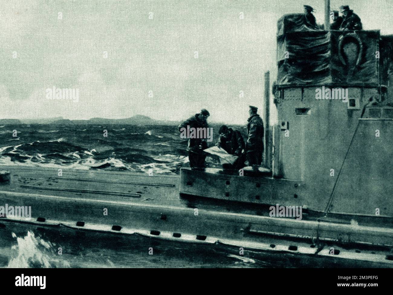 WW1 - U Boat off the English coast Stock Photo