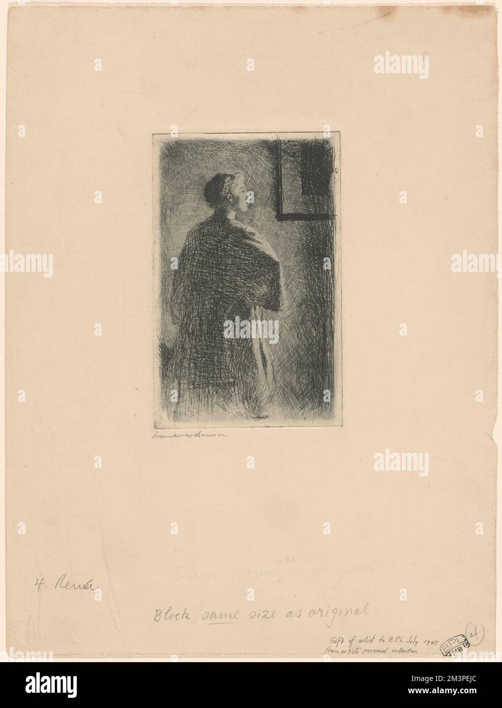 Renée ,. Frank W. Benson (1862-1951). Prints and Drawings Stock Photo ...