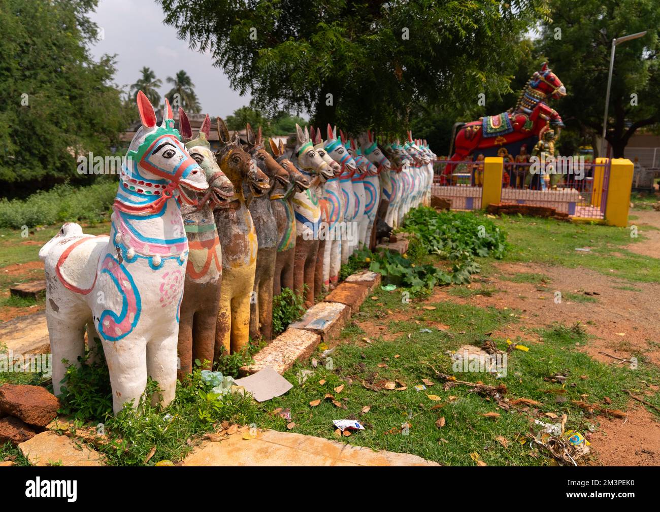 Terracotta Horses Gifts To The God Aiyanar Tamil Nadu Karaikudi 