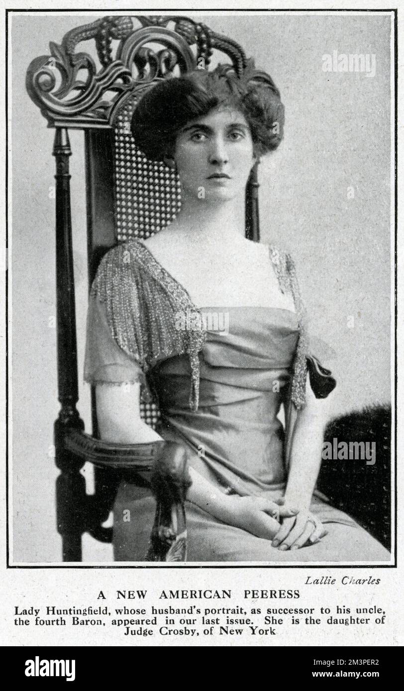 Lady Huntingfield(previously Miss Margaret Eleanor Crosby, daughter of