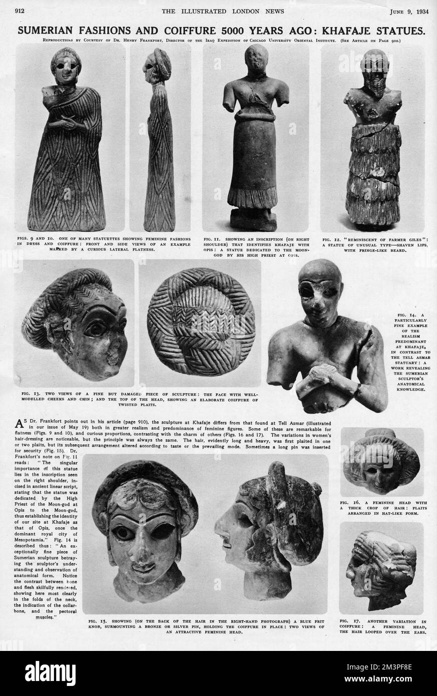 A page from The Illustrated London News, 9 June 1934. Statuettes and