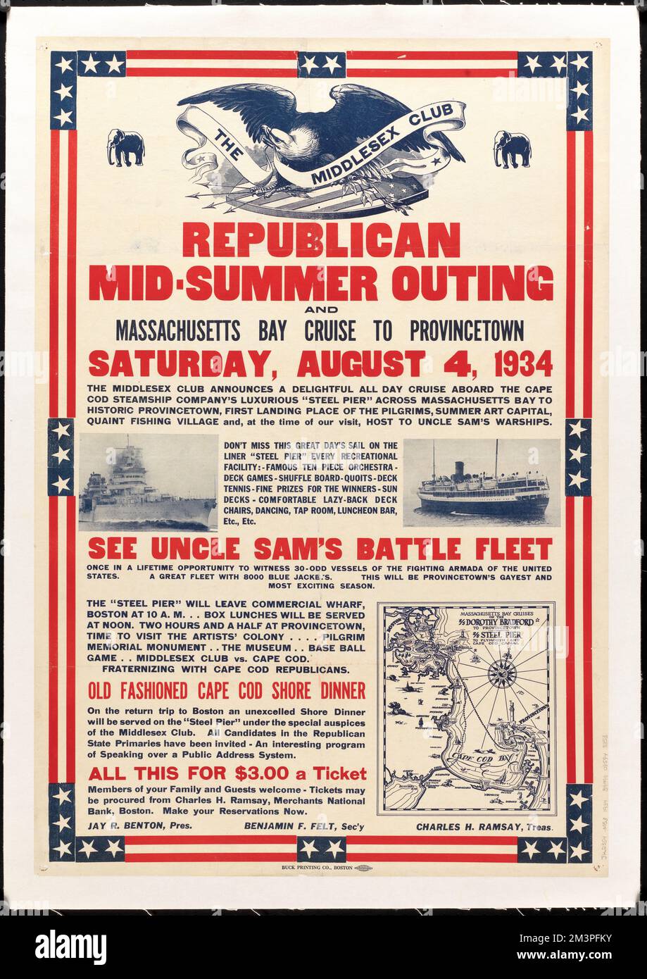 Republican mid summer outing and - Republican Mid Summer Outing And Massachusetts Bay Cruise To Provincetown Saturday August 4 1934 Republican Party Us 1854 Societies And Clubs Ocean Travel Political Clubs United States Massachusetts Bay Mass Maps Republican Party Us 1854 Norman B Leventhal Map Center Collection 2M3PFKY