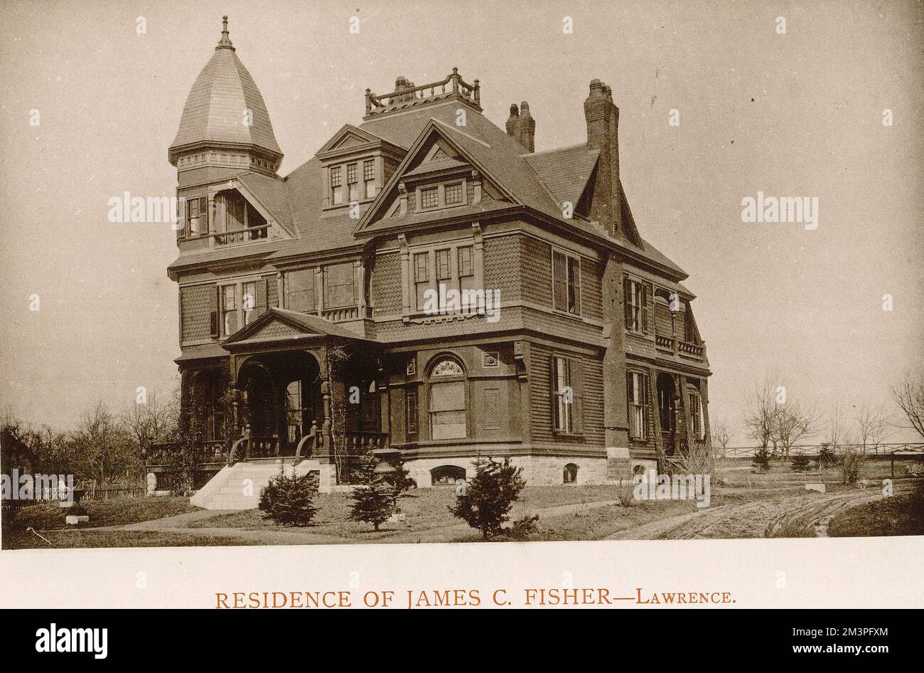 Residence of James C. Fisher, Lawrence , Houses, Art Work of Lawrence and Vicinity Photograph