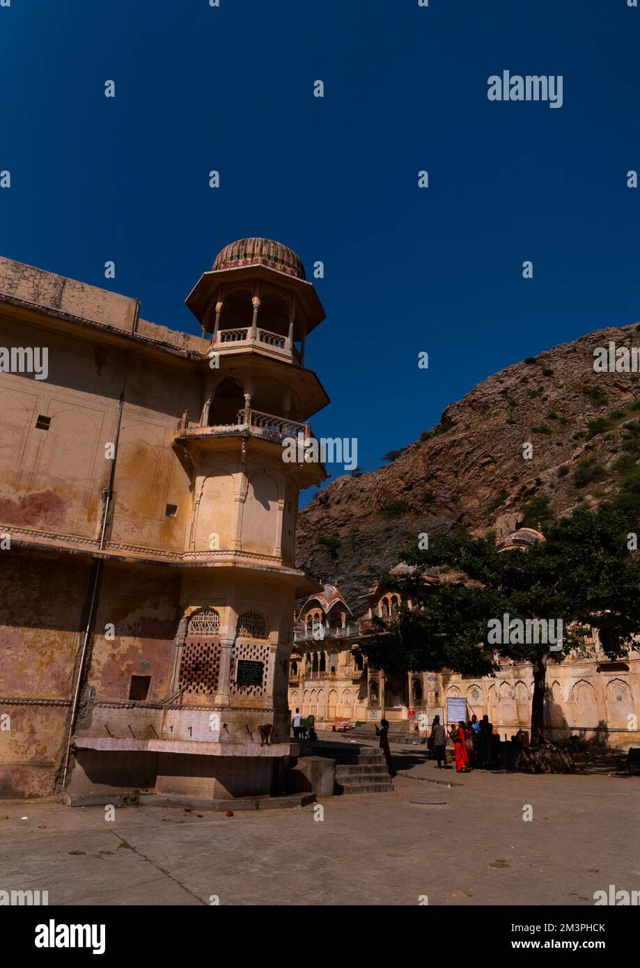 Galtaji temple aka monkey temple, Rajasthan, Jaipur, India Stock Photo