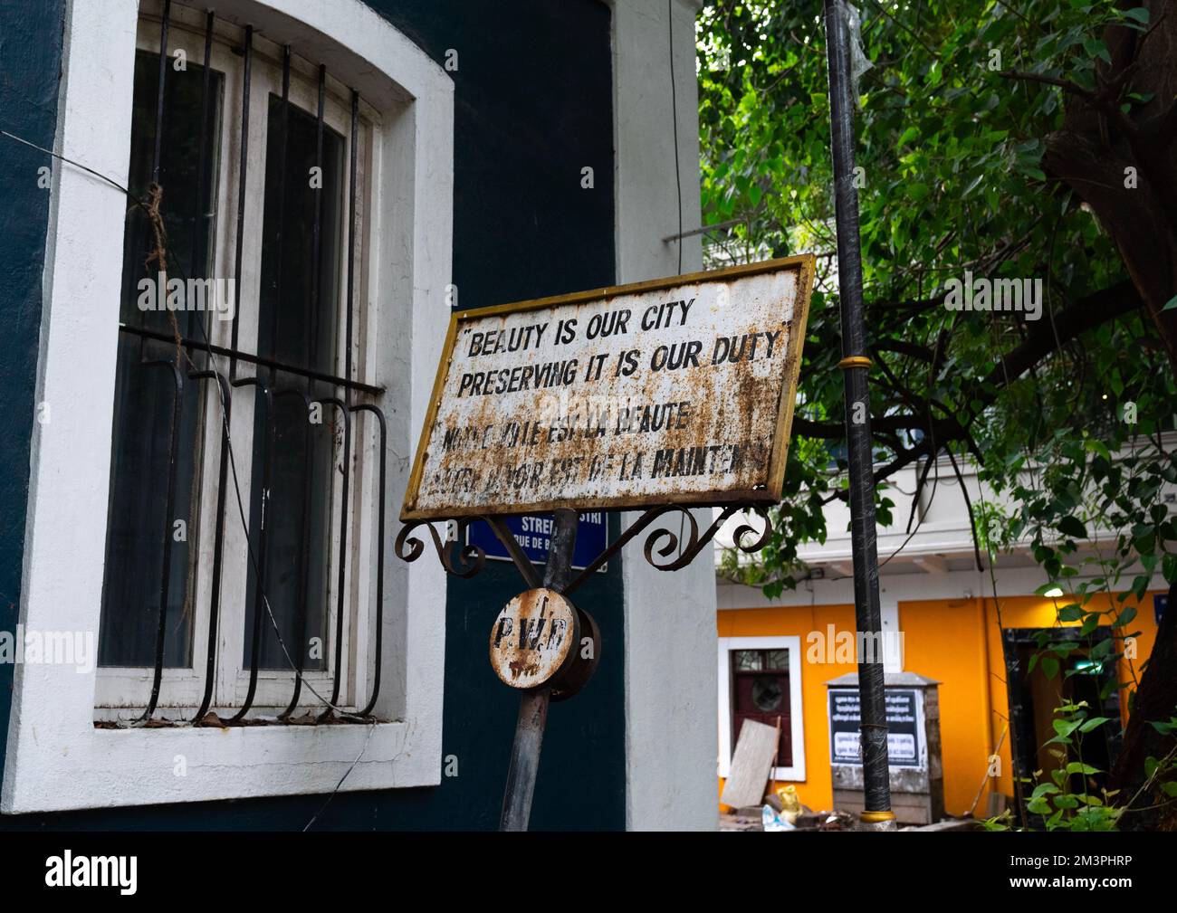 Old colonial house in the french quarter, Pondicherry, Puducherry