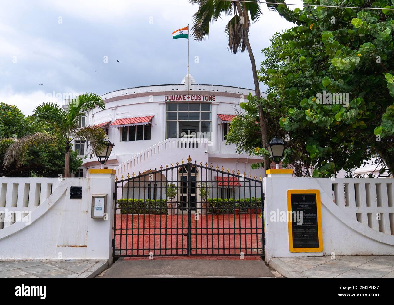 Douane customs building, Pondicherry, Puducherry, India Stock Photo