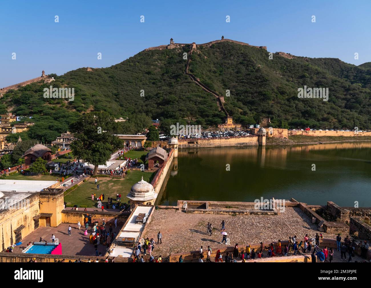 High elevated view from Amber Fort, Rajasthan, Amer, India Stock Photo