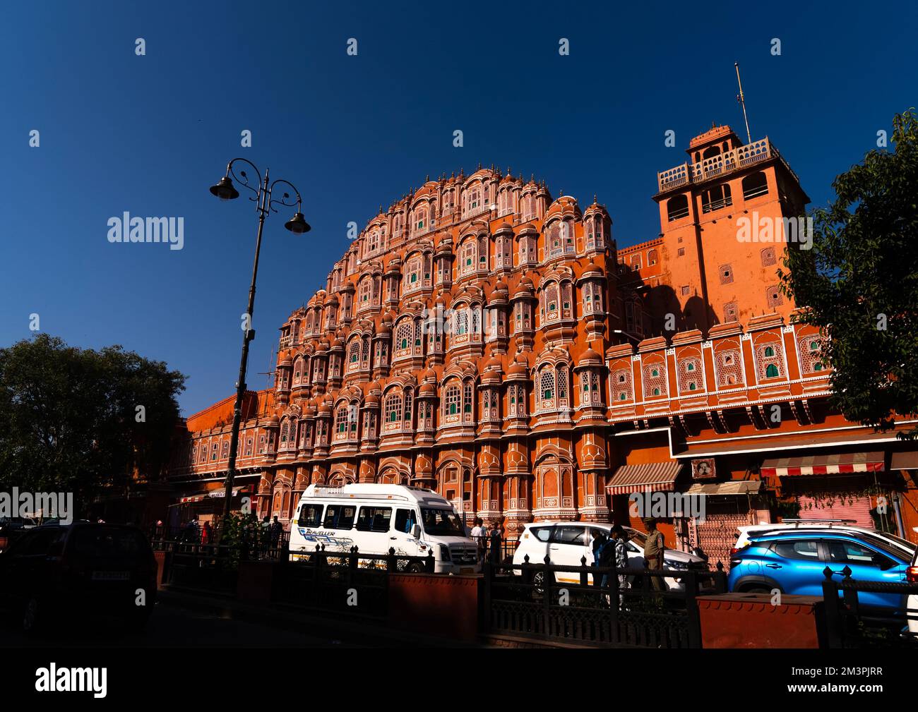 Front of the Hawa Mahal the palace of winds, Rajasthan, Jaipur, India Stock Photo