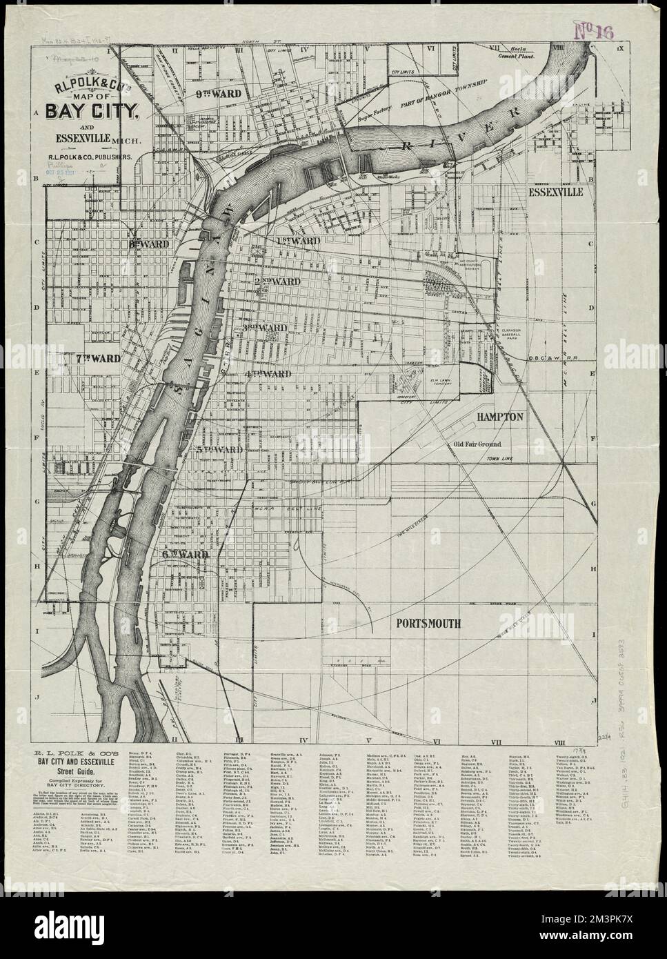 R l polk co s map of bay city and essexville mich bay city mich