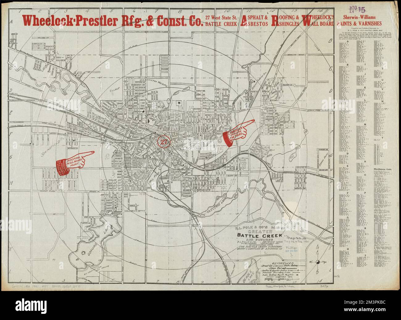 R L Polk And Co S Map Of Greater Battle Creek And Suburbs Battle Creek Mich Maps Norman B