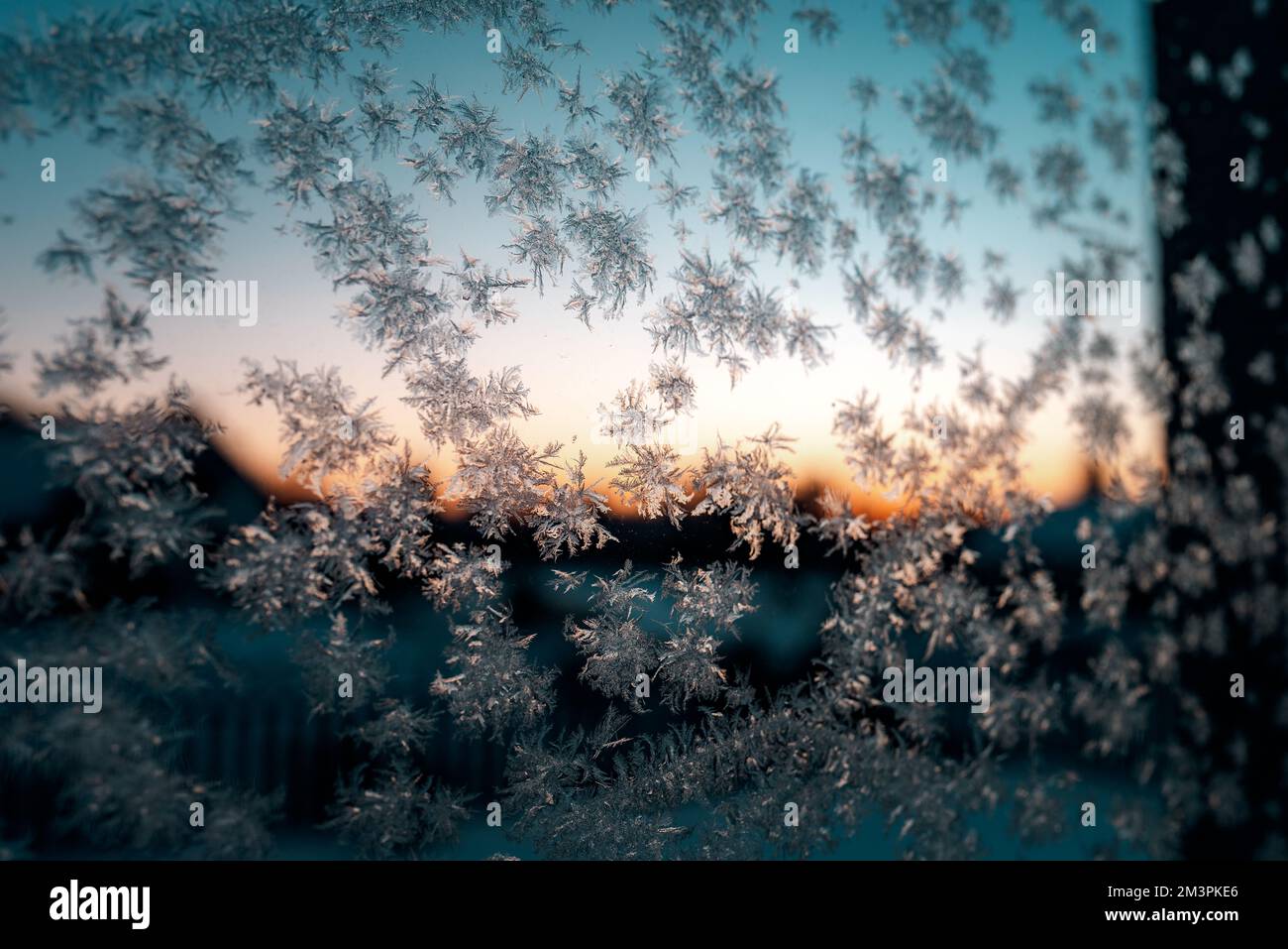 frost painted patterns on the window Stock Photo - Alamy