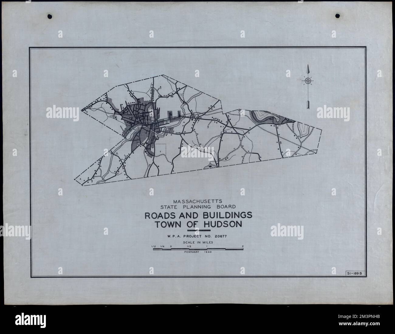 Roads and Buildings Town of Hudson , Roads, Cities and towns, Land use mapping, Soil mapping, United States. Works Progress Administration, United States. Work Projects Administration. Massachusetts. State Planning Board Stock Photo