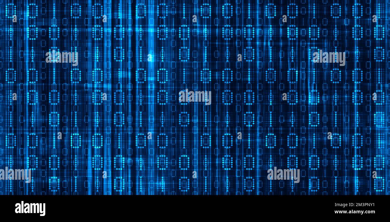 Blue digital code light streaks hi-res stock photography and images - Alamy