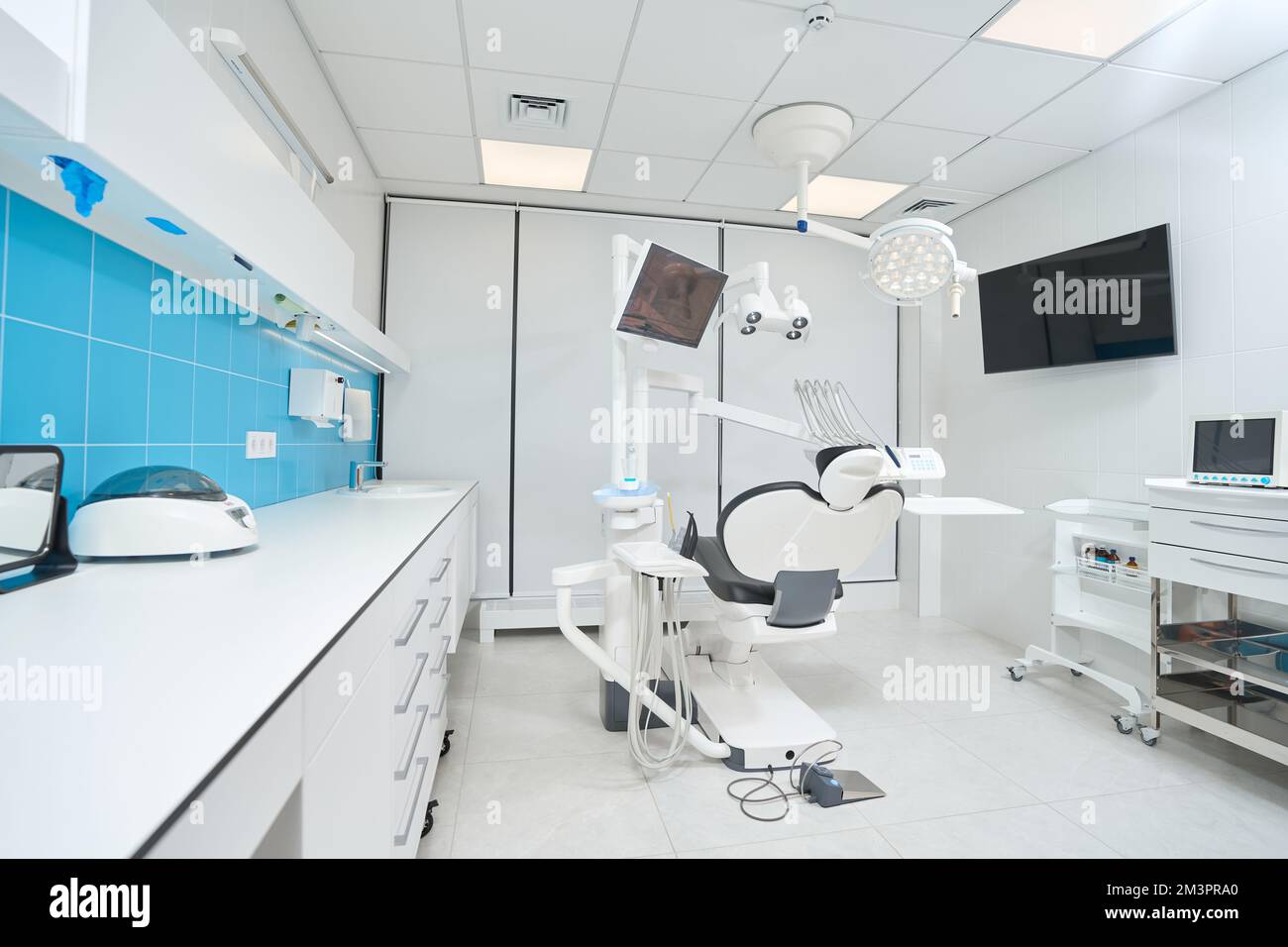 Interior of room with medical equipment in dental clinic Stock Photo