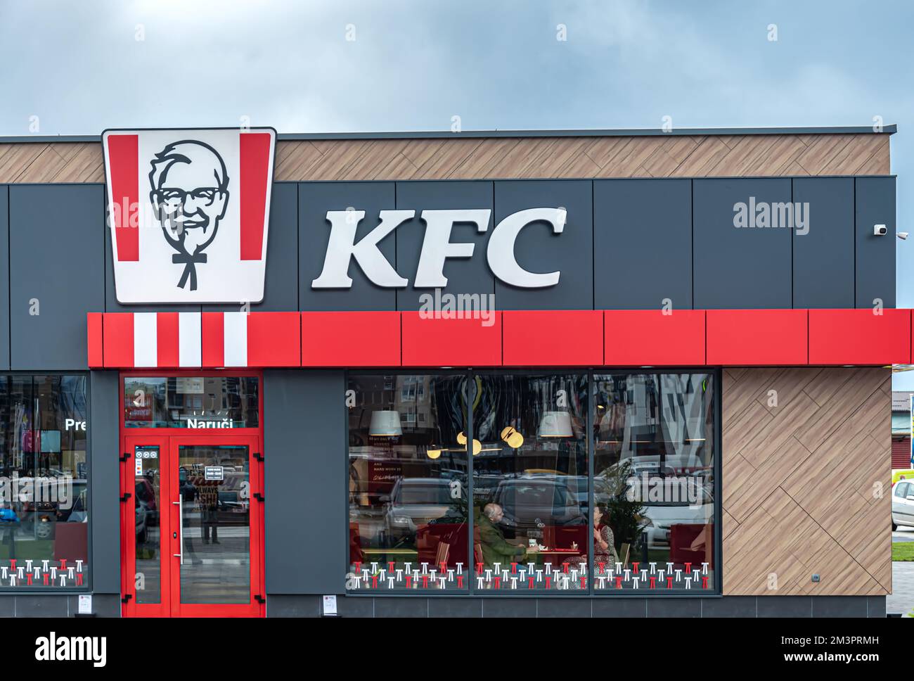 The first KFC drive thru restaurant in Bosnia and Herzegovina was opened yesterday in Sarajevo Stock Photo