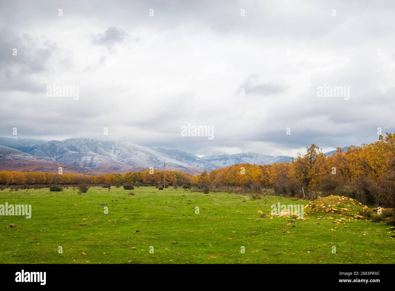 Landscape. Riaza, Segovia province, Castilla Leon, Spain. Stock Photo