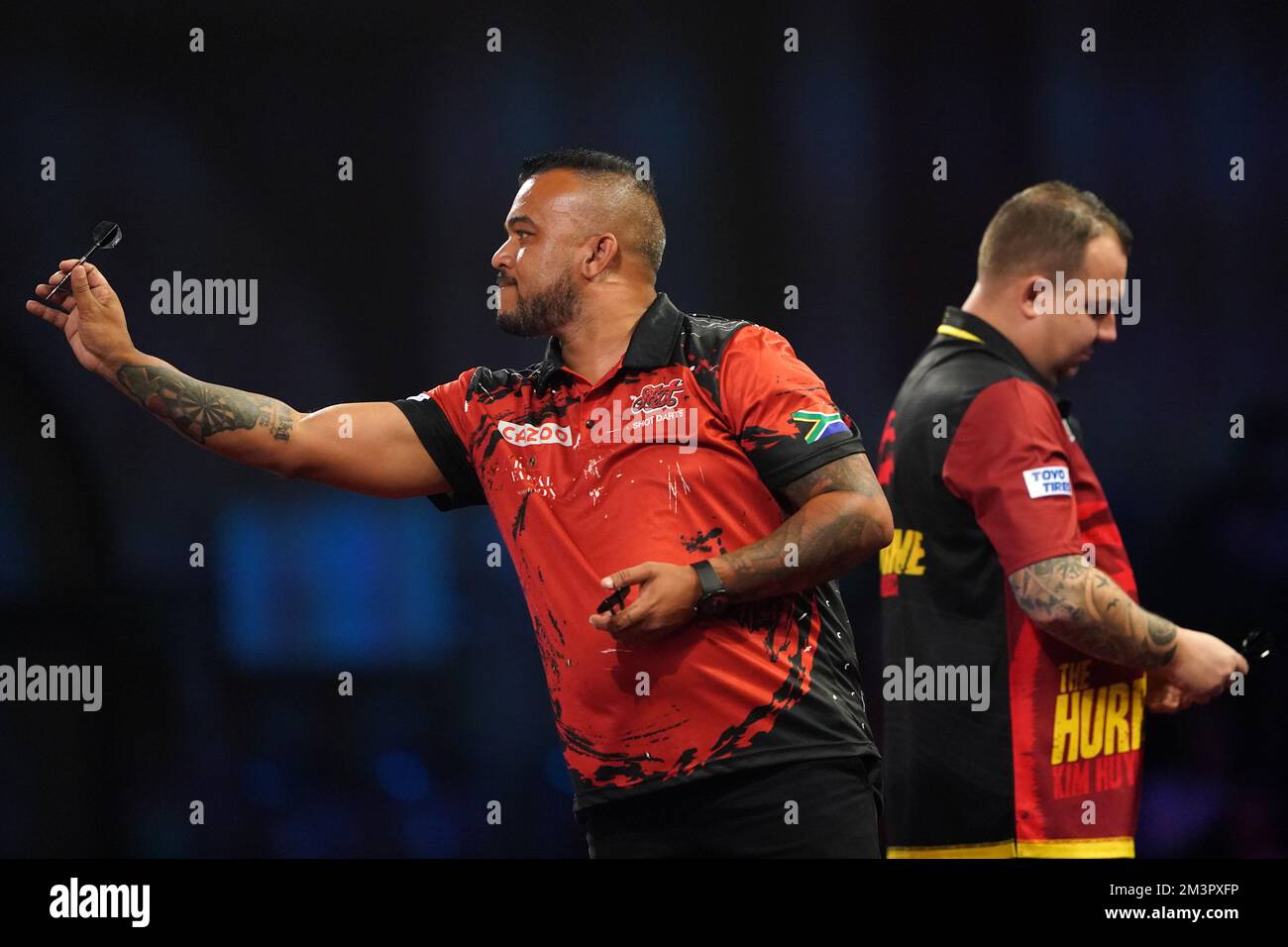 South Africa's Grant Sampson in action against Belgium's Kim Huybrechts during day two of the