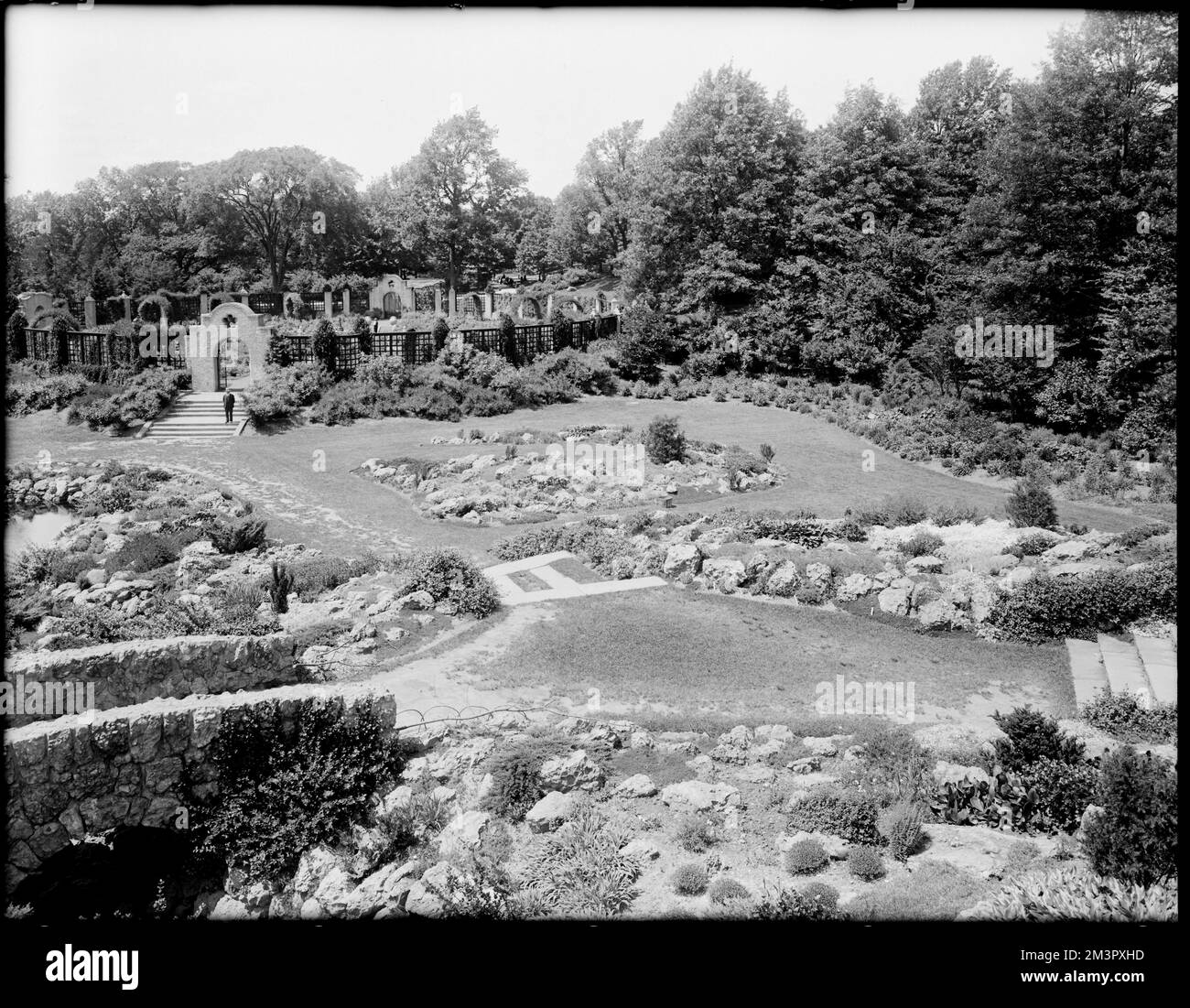 Rock garden, Franklin Park, taken from tower , Rock gardens. Leon