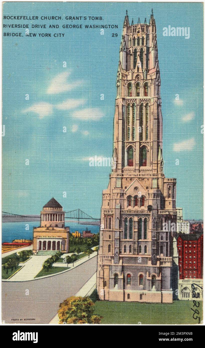 Rockefeller Church, Grant's Tomb. Riverside Drive and George Washington ...