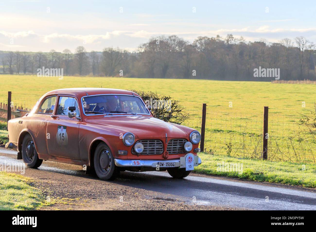 Middleshaw, Scotland - December 05, 2022 : 1968 Volvo Amazon 123 GT car competing in the Hero Le Jog Land's end to John O'Groats Reliability Trial Stock Photo