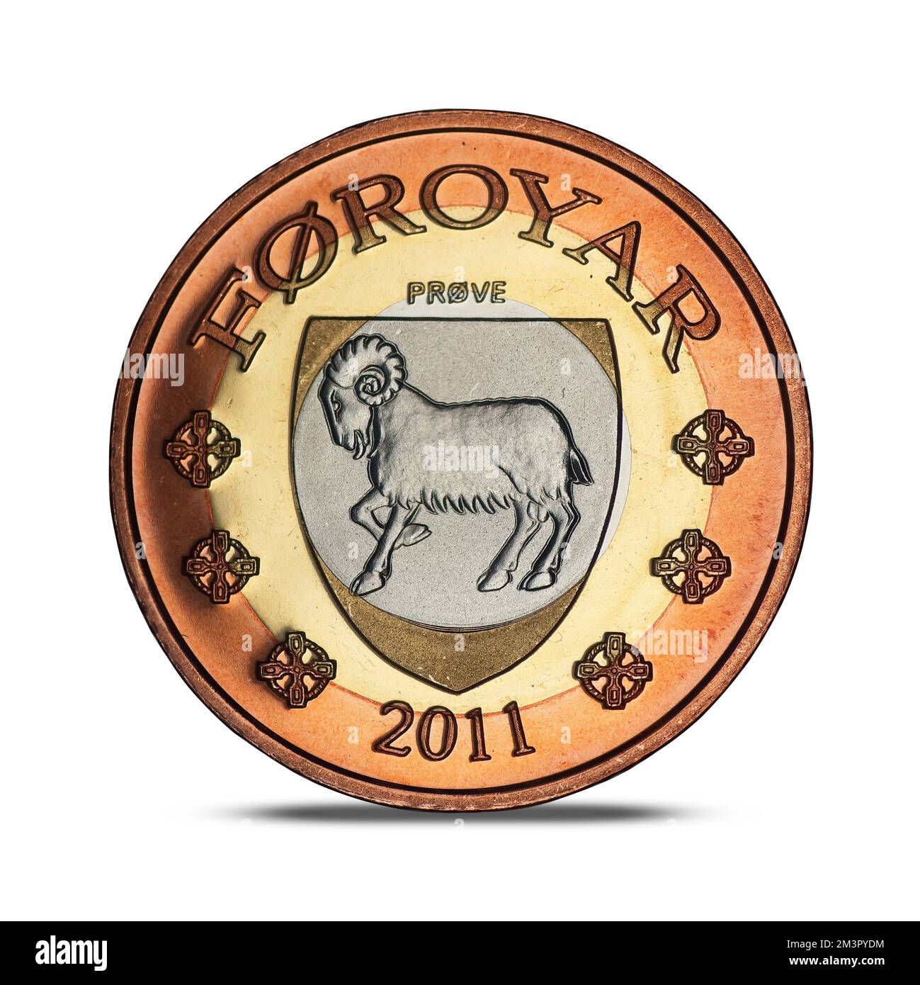 50 Faroese kroner coin on a white background Stock Photo - Alamy 