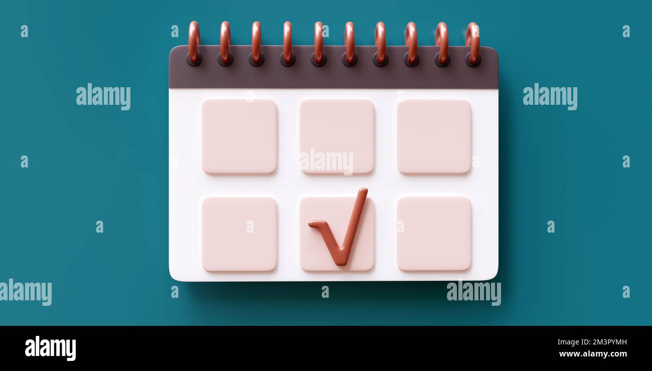 Checklist task done. Desk organizer, event reminder, calendar with ...