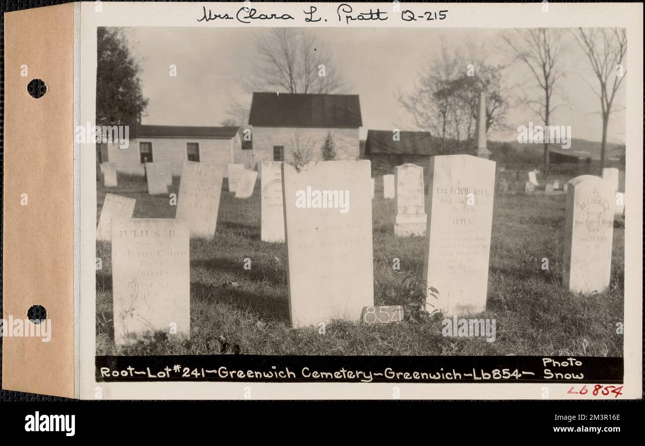 Root, Greenwich Cemetery, Old section, lot 241, Greenwich, Mass., ca