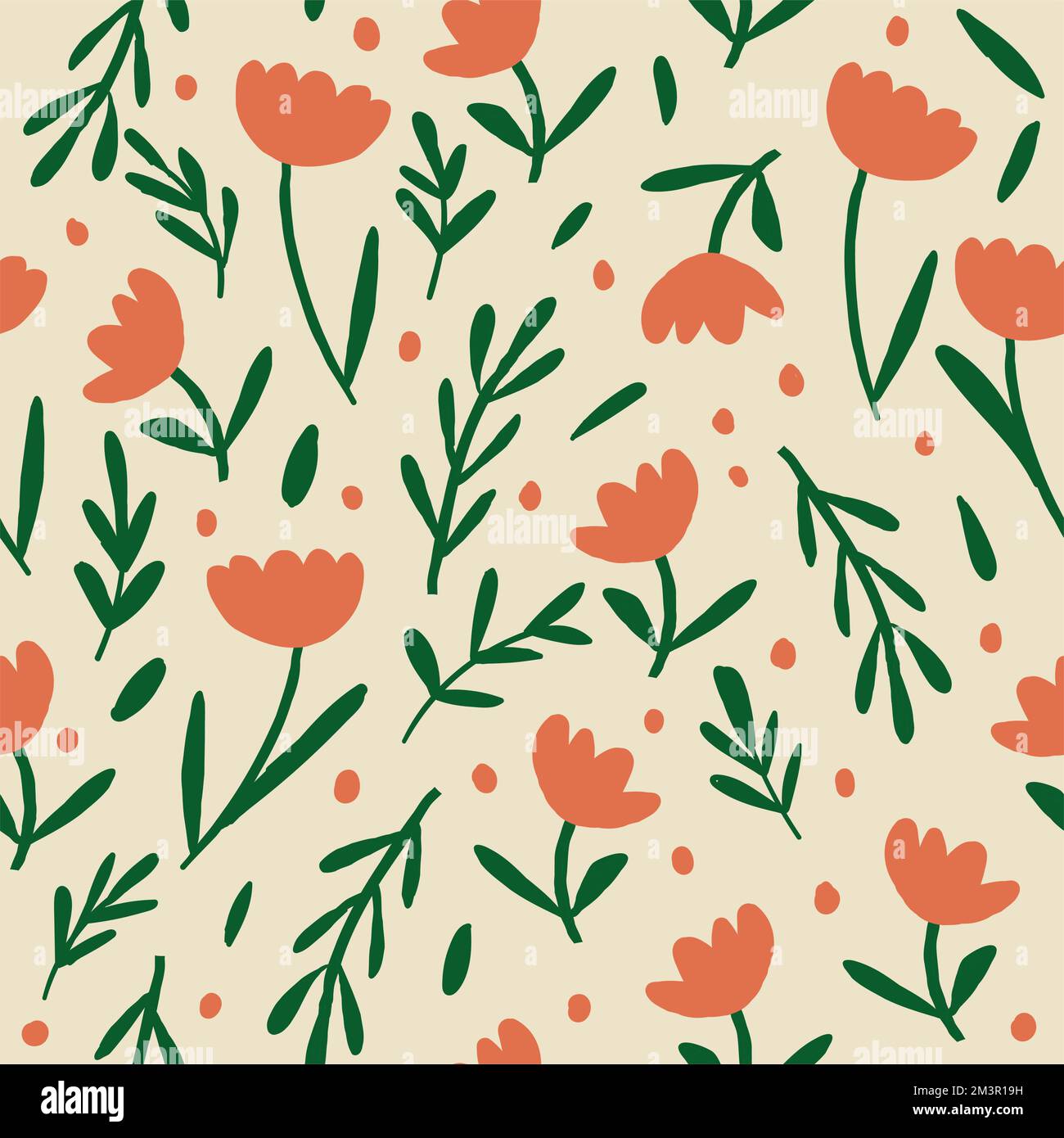 Tulip pattern vector. Flower background. Vector illustration Stock