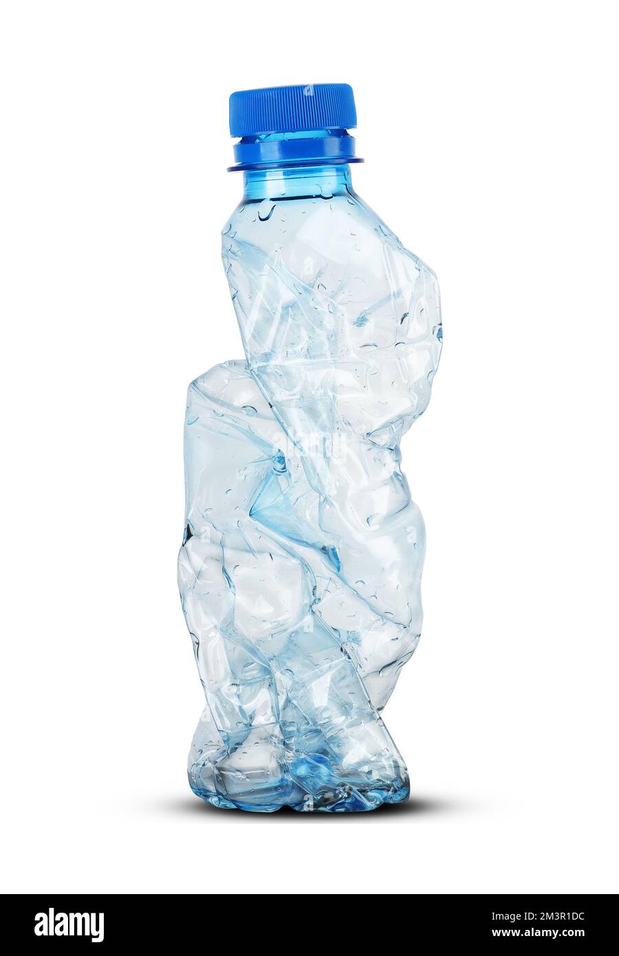 small broken water bottle on white background Stock Photo - Alamy