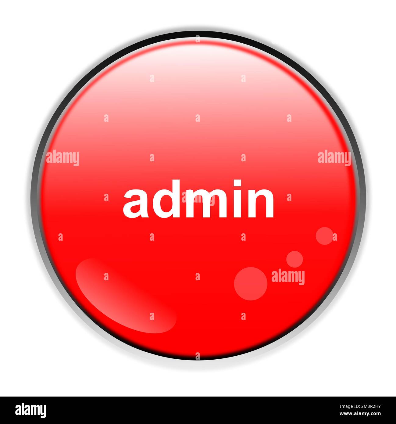 red button with white sign admin on a white background Stock Photo