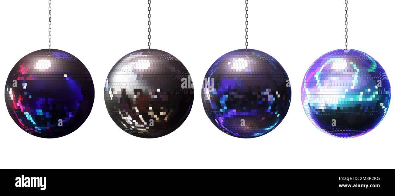 disco ball - different light effects - 3D rendering Stock Photo