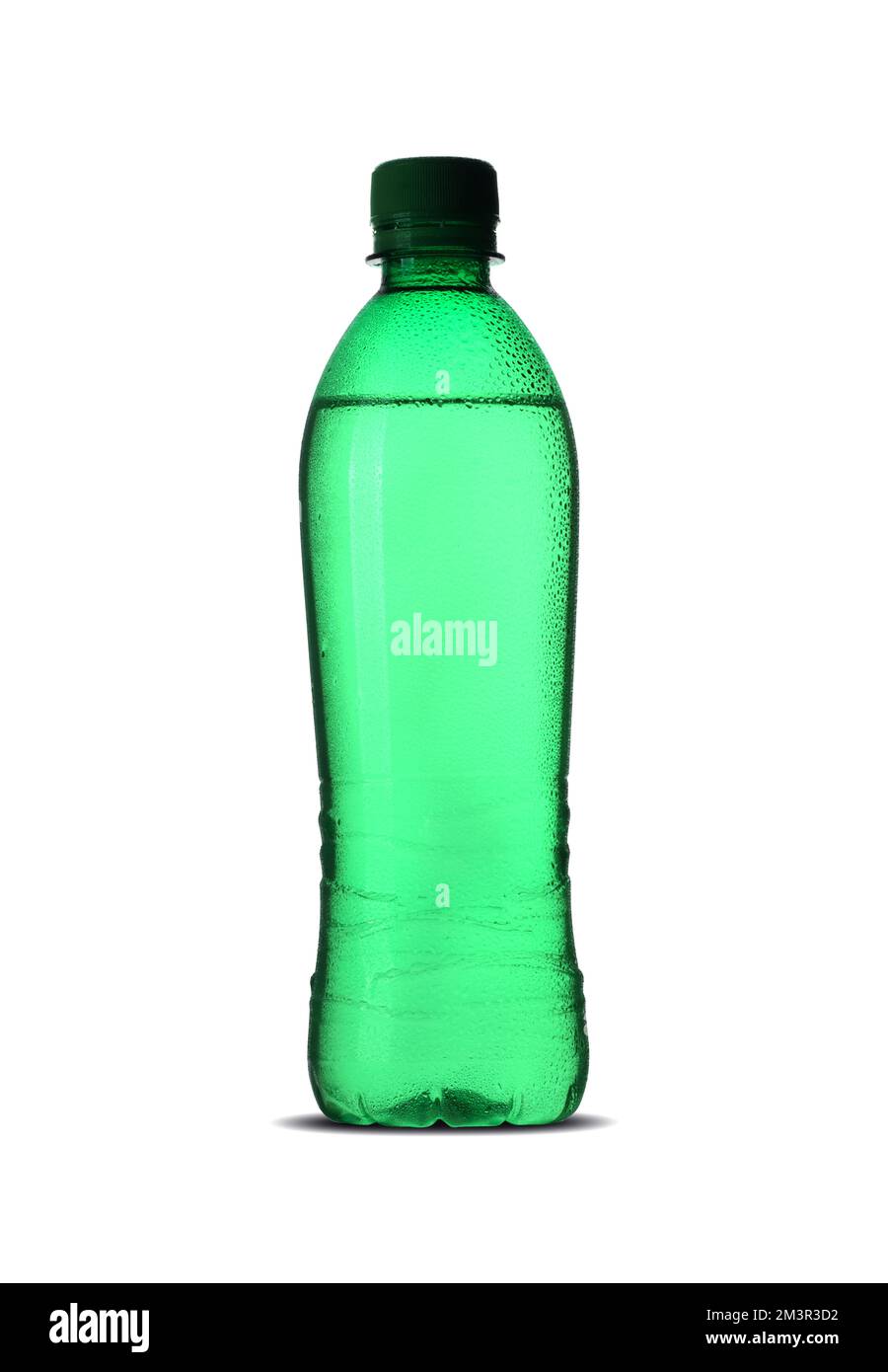 small green bottle with water on a white background Stock Photo - Alamy