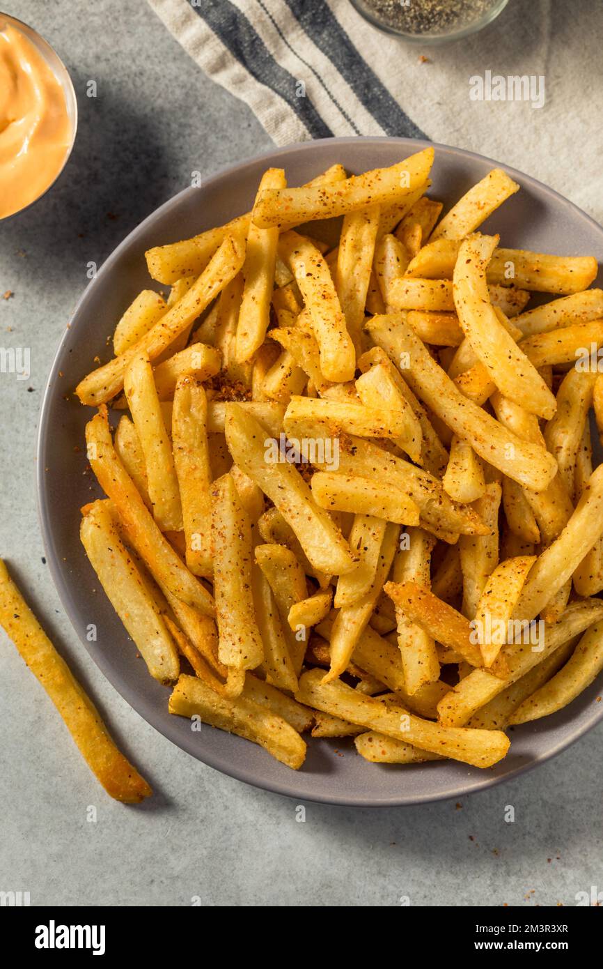 Homemade Spicy Cajun French Fries with Mayo Stock Photo Alamy