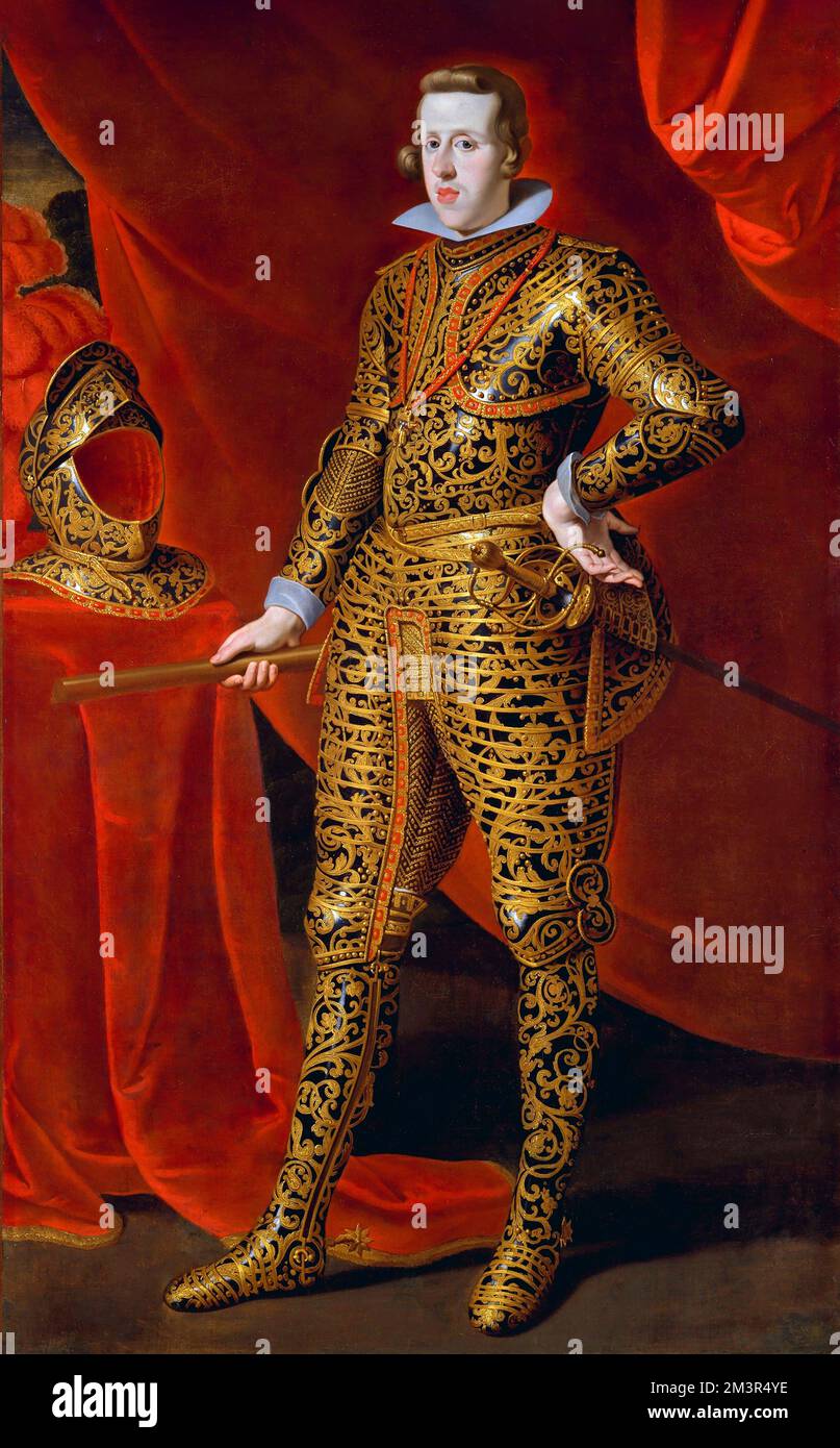 King Philip IV of Spain. Portrait of Philip IV (1605–1665) in Parade Armor by Gaspar de Crayer (1584-1669), oil on canvas, c. 1628 Stock Photo