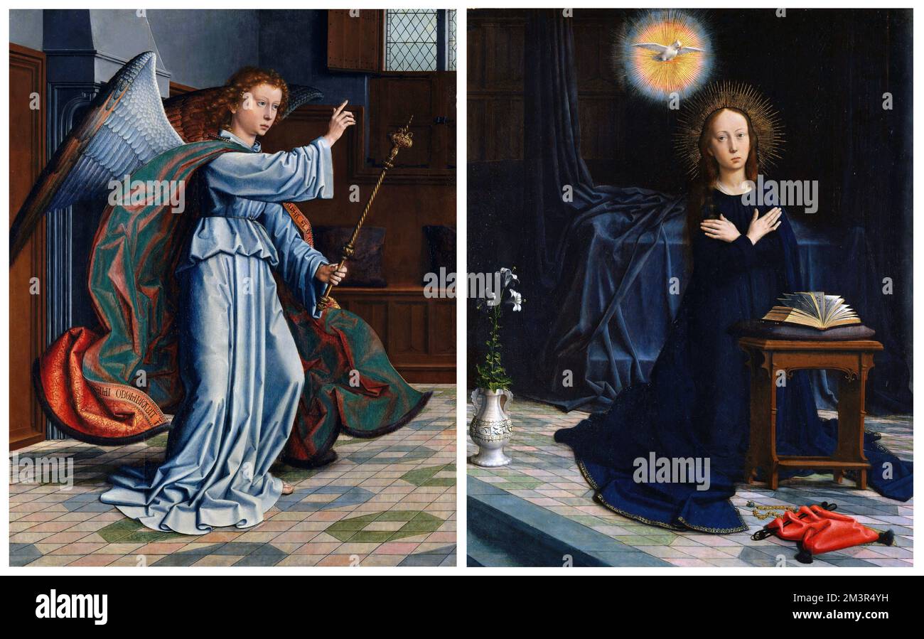 The Annunciation by Gerard David (c.1460-1523), oil on wood, 1506. Gerard David was an early Netherlandish artist and his work is classed as Flemish Primitive. Stock Photo