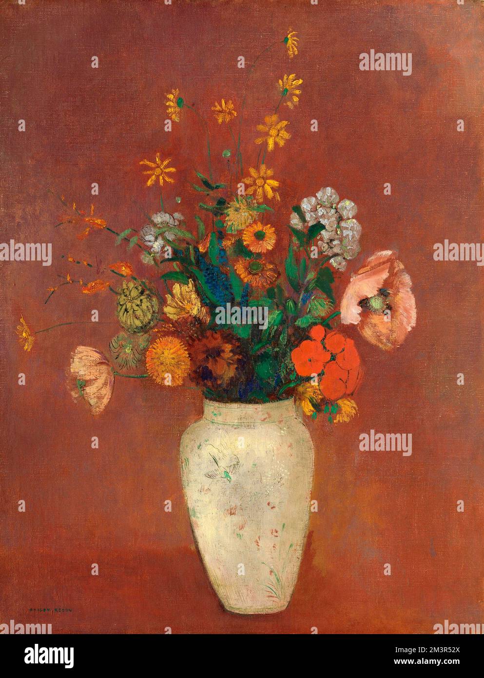 Bouquet in a Chinese Vase by Odilon Redon (1840-1916), oil on canvas, c.1912-14 Stock Photo
