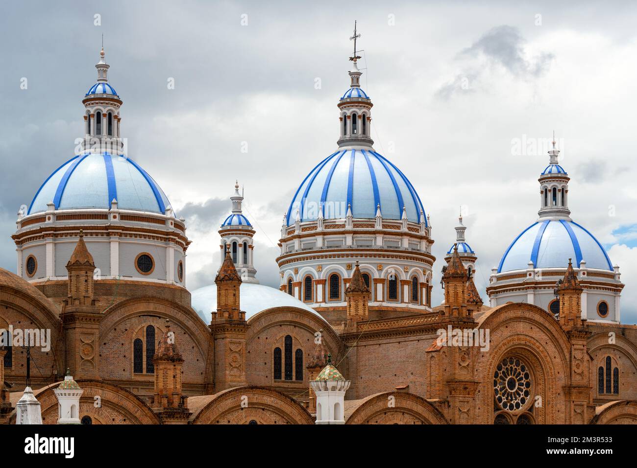 Domes of the New Cathedral, Cuenca, Ecuador. Stock Photo