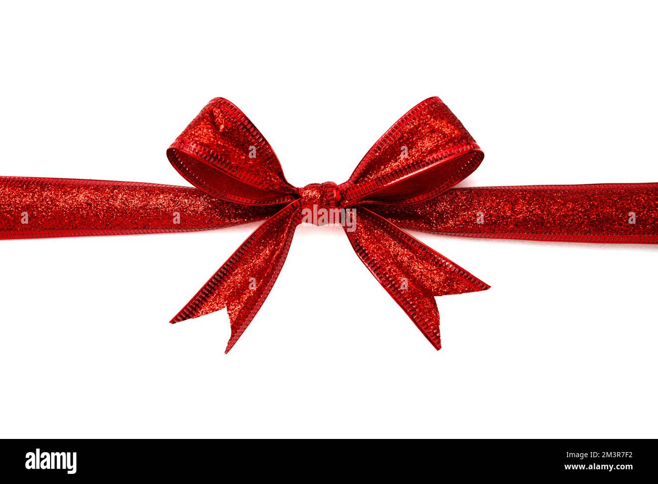 Red gift bow isolated on white background Stock Photo