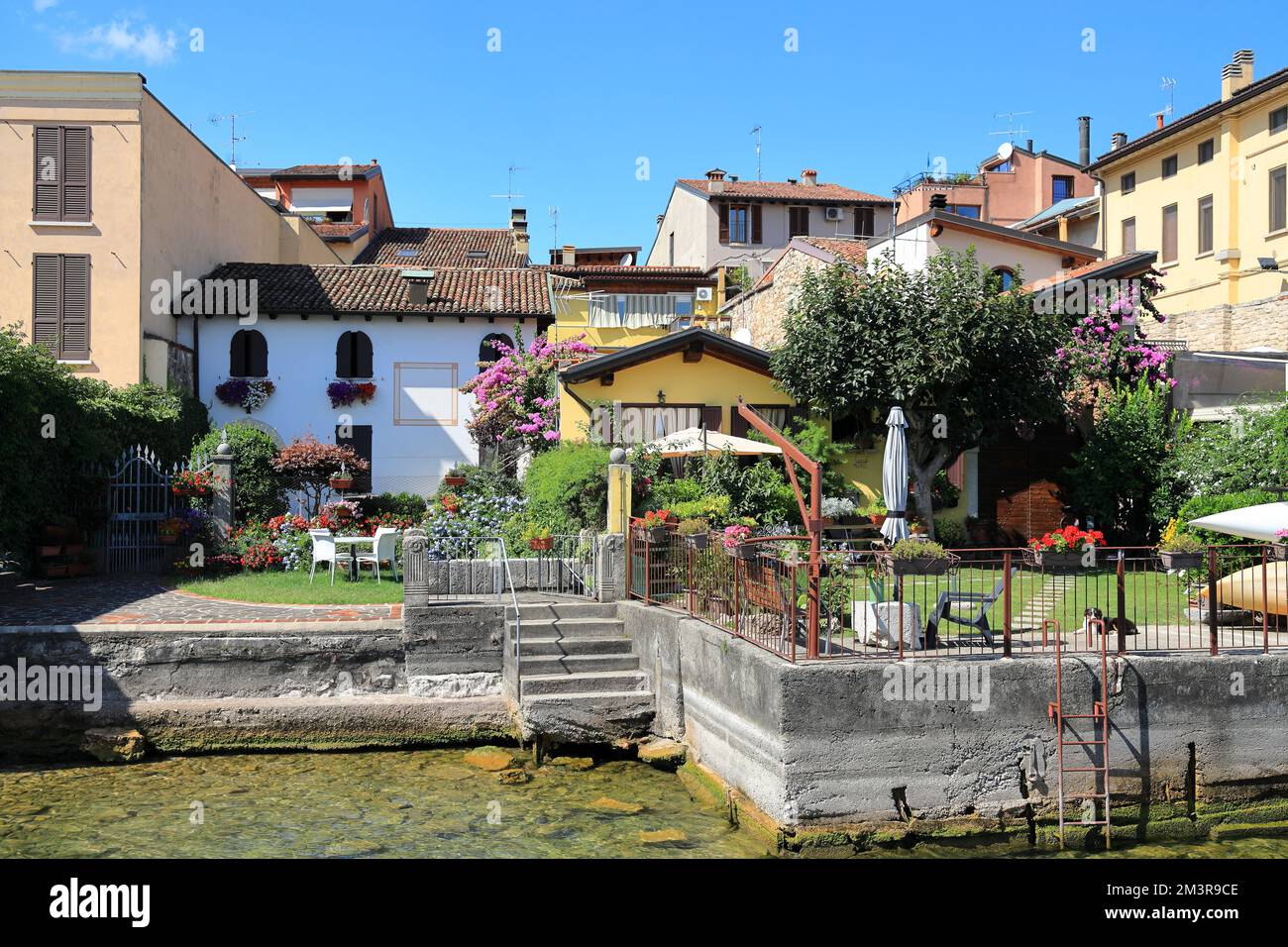 Example of the historic architecture in Salo on Lake Garda. Italy, Europe. Stock Photo