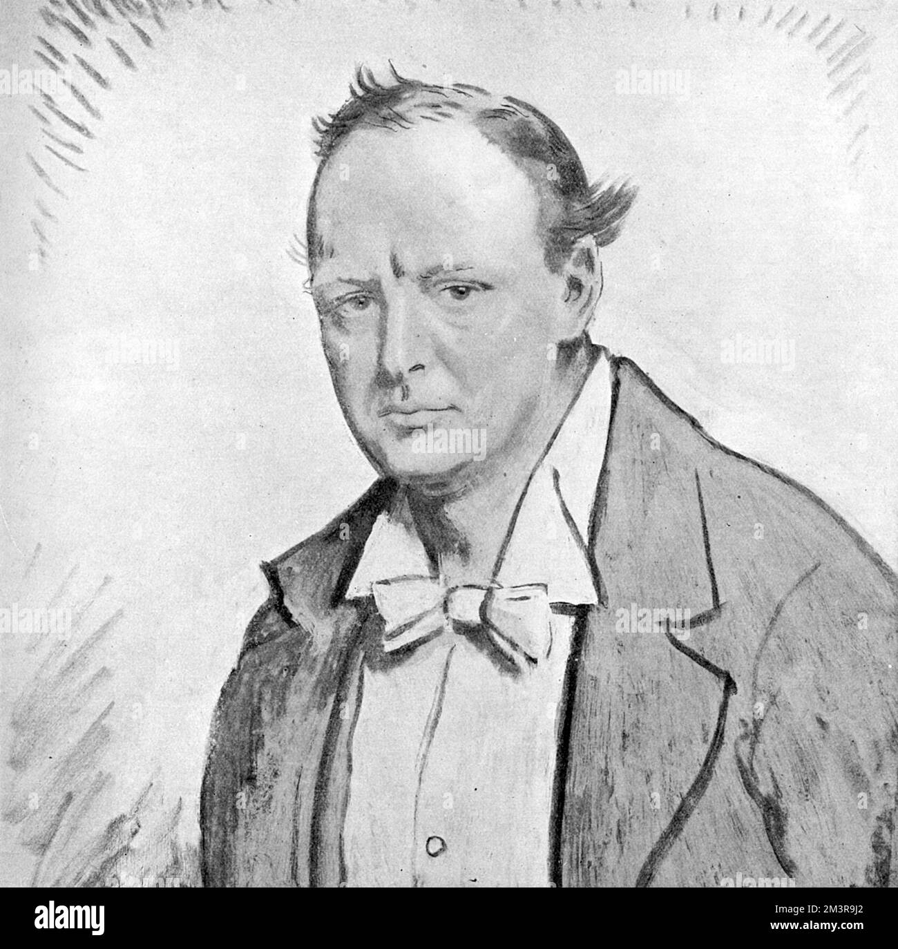 Portrait of Winston Churchill by Sir William Orpen, R.A.     Date: 1929 Stock Photo