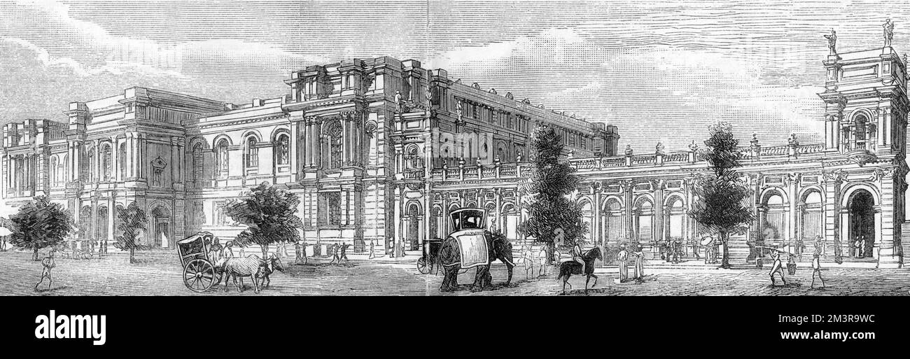Kolkata - Imperial Indian Museum and annexe.     Date: 1883 Stock Photo