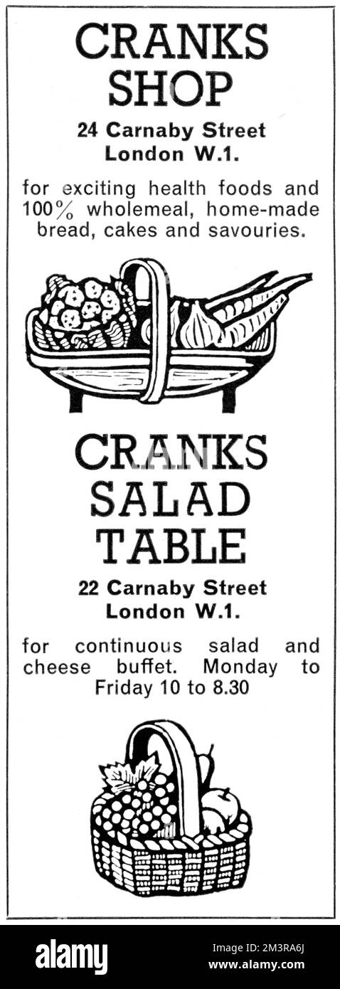 Cranks advertisement 1966 Stock Photo