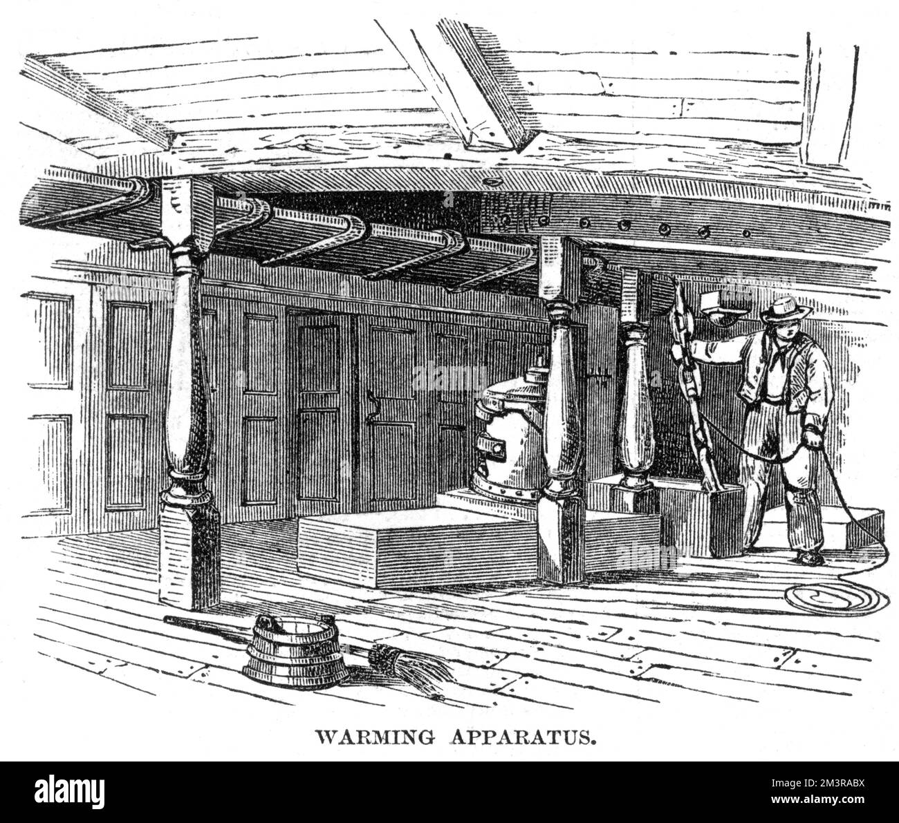 Warming apparatus on board the ships used in the search for the missing