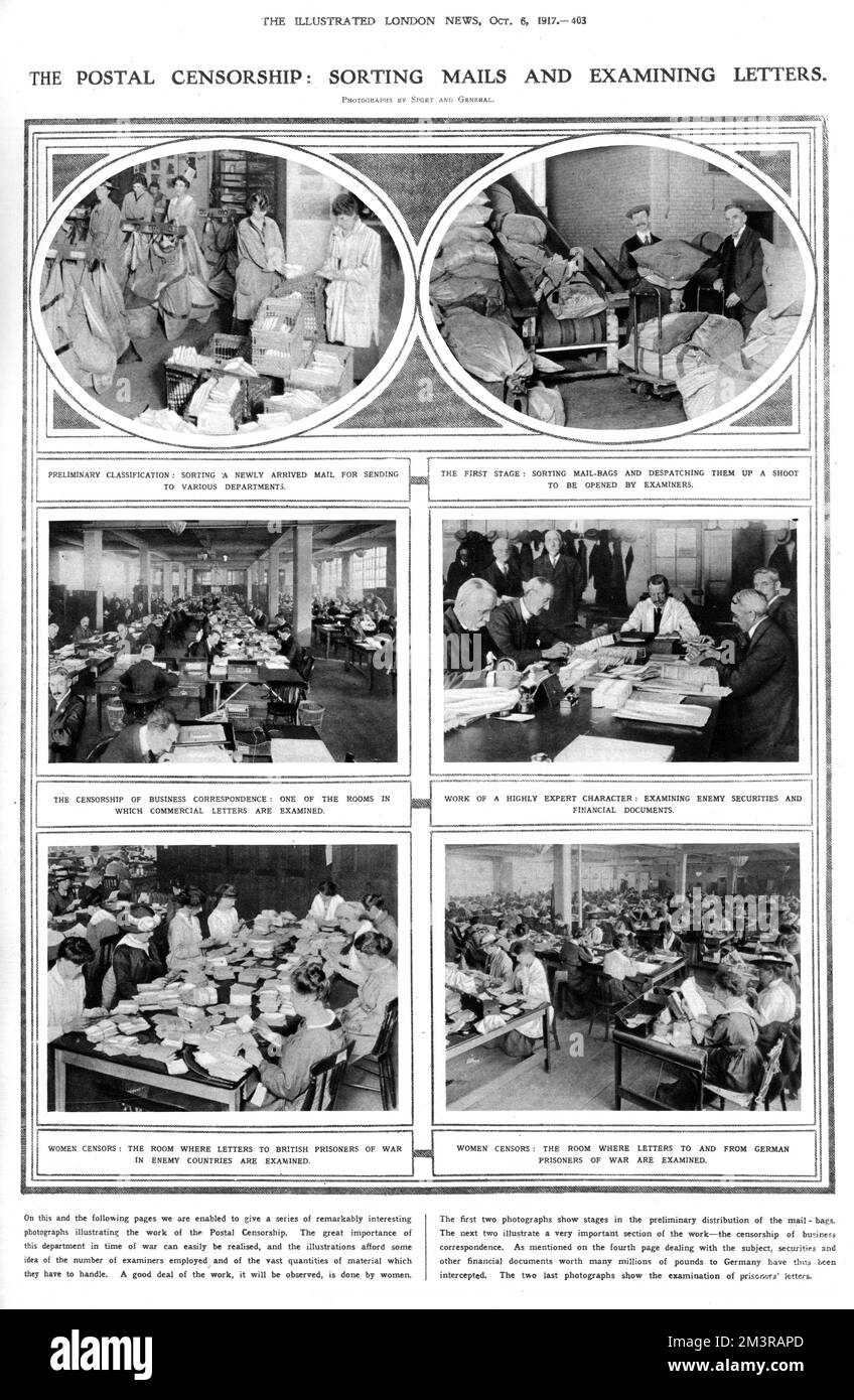 Page showing a series of photographs which depict aspects of the postal